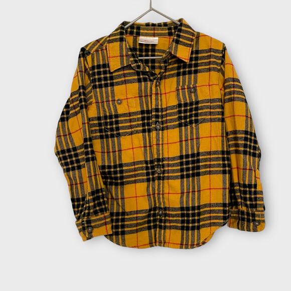 Hanna Andersson Yellow Plaid Flannel Sz 4 Long-Sleeve Button-Up - Picture 5 of 5